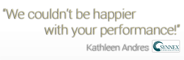 We couldn’t be happier with your performance!